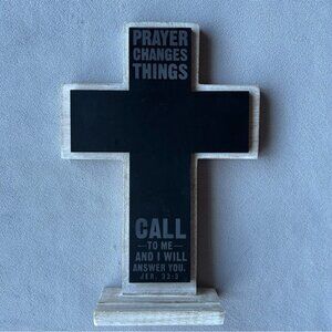 Dayspring ~ Wooden Cross with Chalkboard Surface ~ Stand up or hanging
